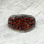 Vintage One-of-a-Kind Silver Bracelet with Coral Inlay