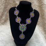 Berber Enamel Silver Medallion Necklace