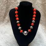 Atlas Fire Coral & Silver Necklace
