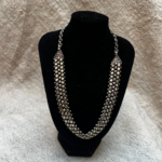 Moroccan Geometric Silver Bead Necklace